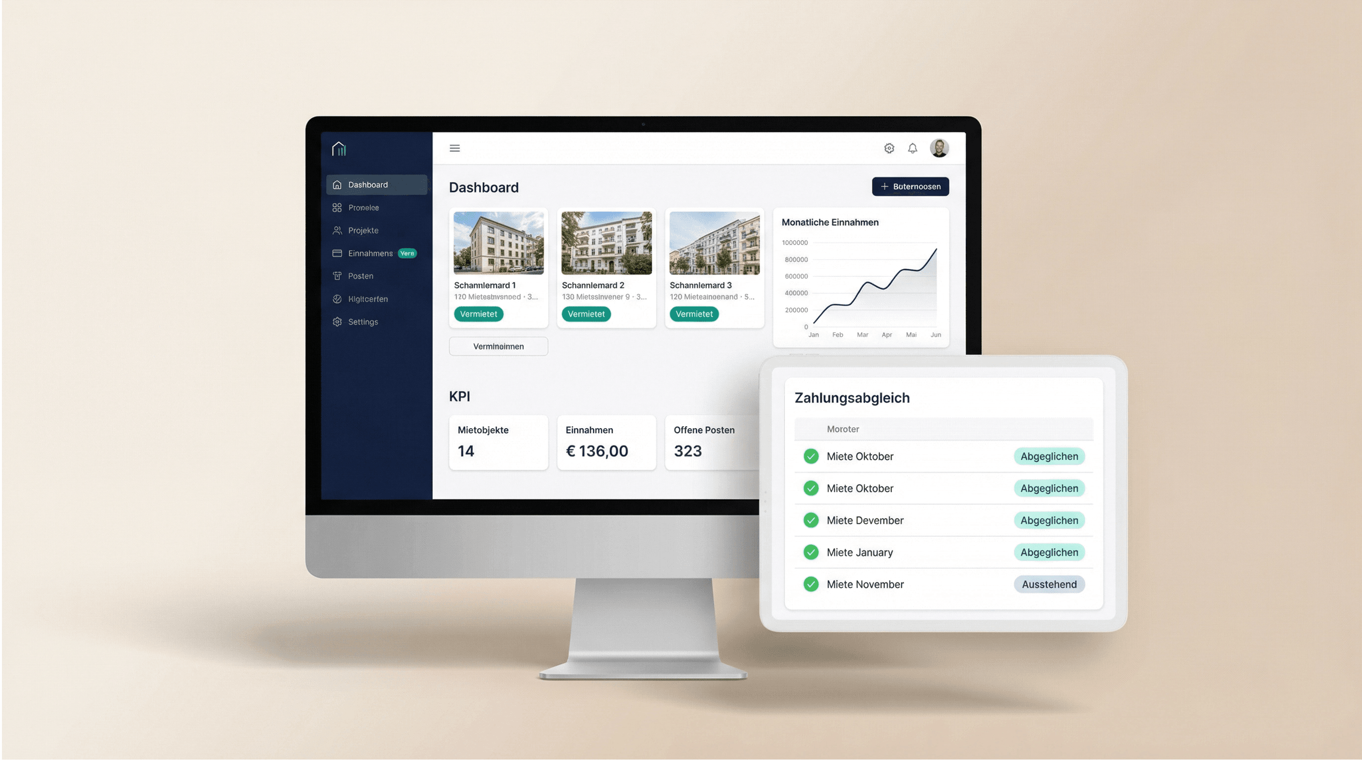 Immobilien-Assistenz als isometrischer Überblick
